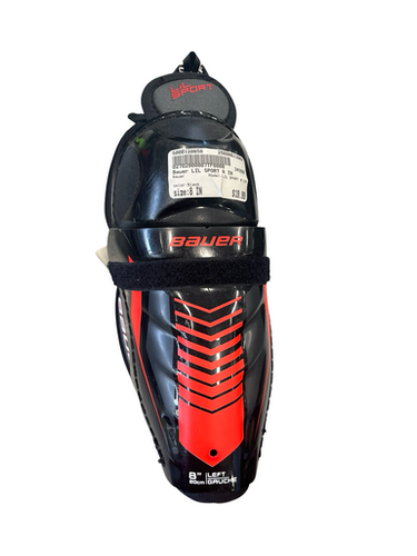 Used Bauer LIL SPORT 8 IN Youth Shin Guards Black 8" 11682-S000120658