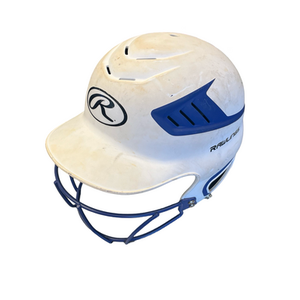 Used Rawlings BATTING HELMET Batting Helmet w/Mask White MD 11682-S000106708