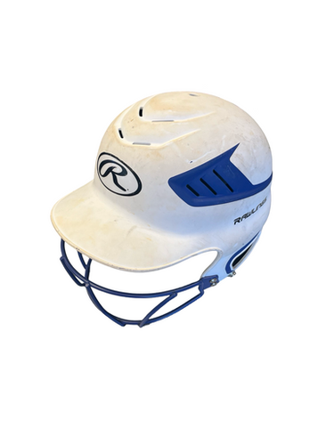 Used Rawlings BATTING HELMET Batting Helmet w/Mask White MD 11682-S000106708