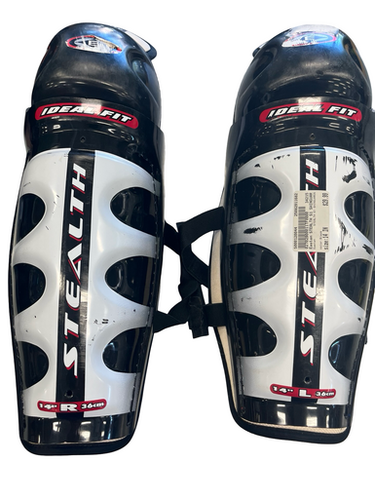 Used Easton STEALTH S1 SHINGUARDS Senior Shin Guards Black 14" 11682-S000120044