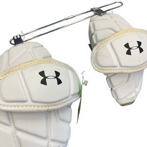Used Under Armour COMMAND Lacrosse Arm Pads/Guards White LG 11682-S000111738