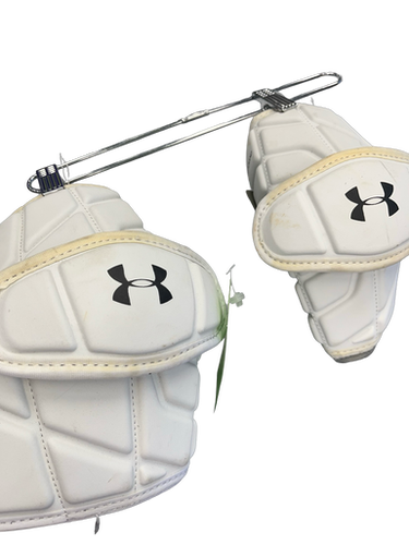 Used Under Armour COMMAND Lacrosse Arm Pads/Guards White LG 11682-S000111738
