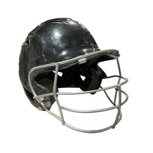 Used Under Armour BLACK HELMET Batting Helmet w/Mask Black One Size 11834-S000041612