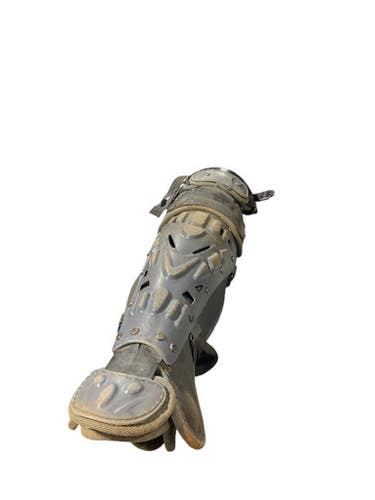 Used Rawlings GRAY SHINGUARDS Catchers Leg Guards Grey Adult 11834-S000041603