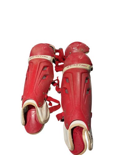 Used Easton RED SHIN GUARDS Catchers Leg Guards Red Adult 11834-S000041589