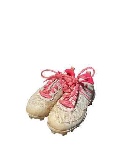 Used Under Armour GLYDE CLEAT BB/SB Cleats Pink And White Youth 10.0 11834-S000041568
