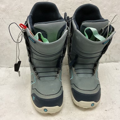 Used Burton AMBUSH Mens Snowboard Boots Grey And Navy Blue Senior 10.5 11855-S000192604
