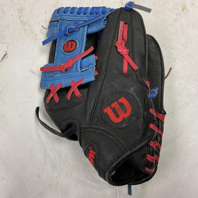 Used Wilson A450 A04RB15HR19 Baseball Glove RH Throw Black/Royal/Red 11 1/2" 11855-S000192601