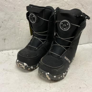 Used Burton KIDS GROM BOA Boys Snowboard Boots Black Junior 02 11855-S000192596