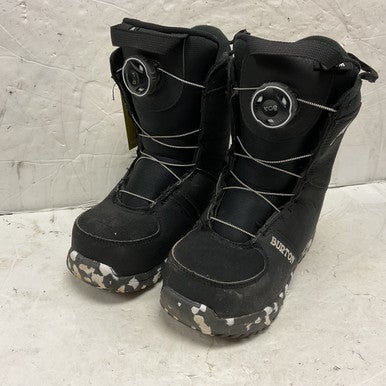 Used Burton KIDS GROM BOA Boys Snowboard Boots Black Junior 02 11855-S000192596