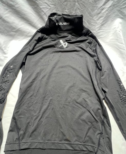 NEW! Bauer Youth Medium LS NeckProtect Base Layer Shirt