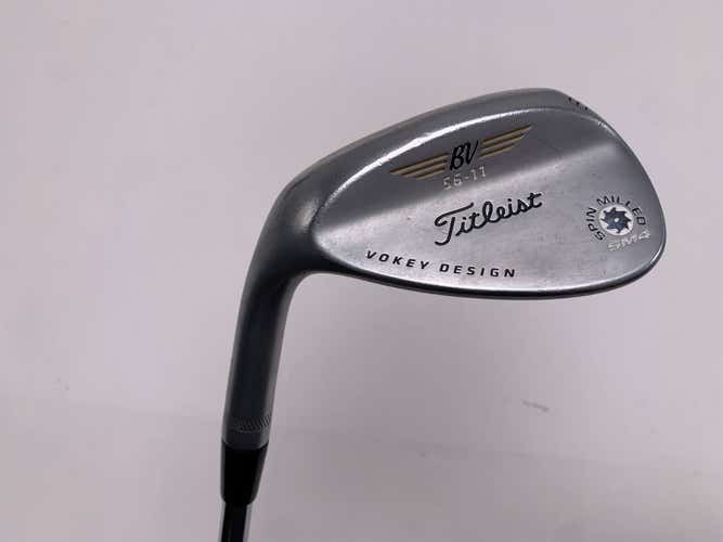 Titleist Vokey Spin Milled SM4 Chrome Sand Wedge SW 56* 11 Wedge Steel Mens LH