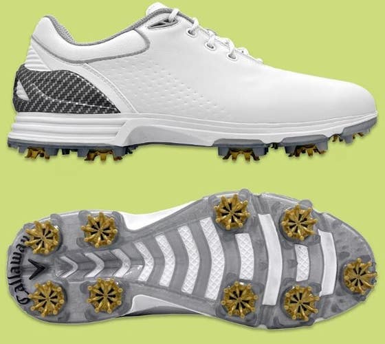 Callaway Newport Waterproof Leather Golf Shoes White Size 10.5 Medium D New