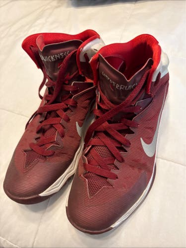 Maroon/White Nike Basketball Hyperdunk 11.5 Sneakers
