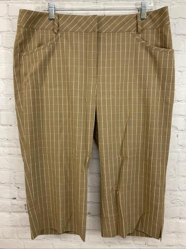 Cutter & Buck 83094 Women's Golf Capri Pants Brown Tan US 14 EUR 44
