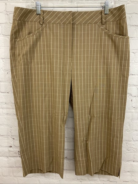 Cutter & Buck 83094 Women's Golf Capri Pants Brown Tan US 14 EUR 44