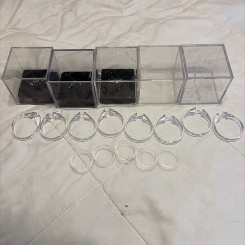 Baseball Display Items - 6 Cases & 13 Rings