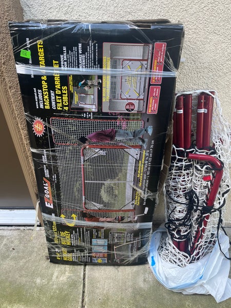 EZ Goal net with backstop (used, cheap, need to pick it up/ meet me San Marcos-Carlsbad, CA)