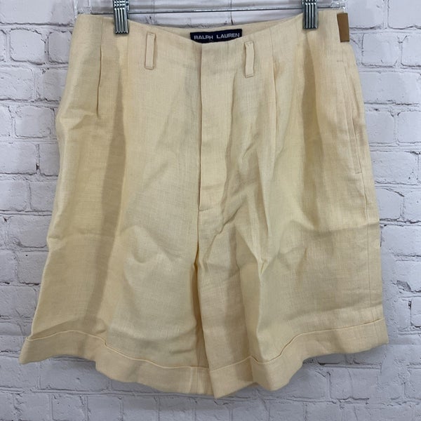 Ralph Lauren 32618-71 Women's GRAND PAVILLION 100% Linen Shorts Light Tan Size 8