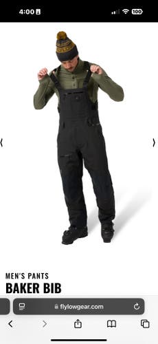 Black Men's Adult Bibs Ski Pants (New)