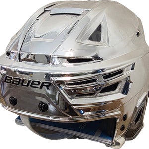 LA Kings Silver Chrome Bauer Re-Akt 150 Helmet Pro Stock (New)