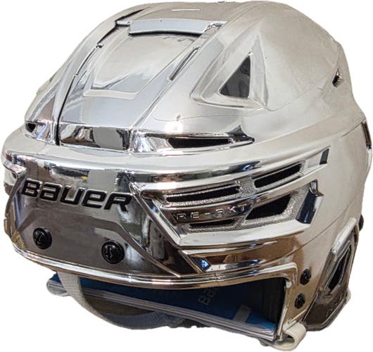 LA Kings Silver Chrome Bauer Re-Akt 150 Helmet Pro Stock (New)