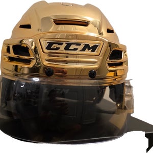 Vegas Golden Knights Gold Chrome CCM Tacks 710 Helmet Pro Stock (New)