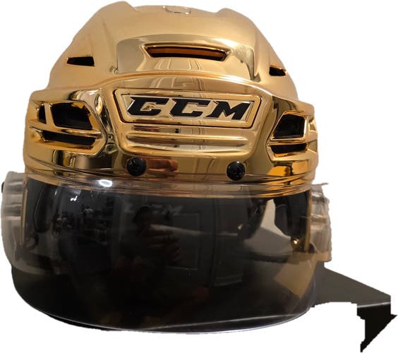 Vegas Golden Knights Gold Chrome CCM Tacks 710 Helmet Pro Stock (New)
