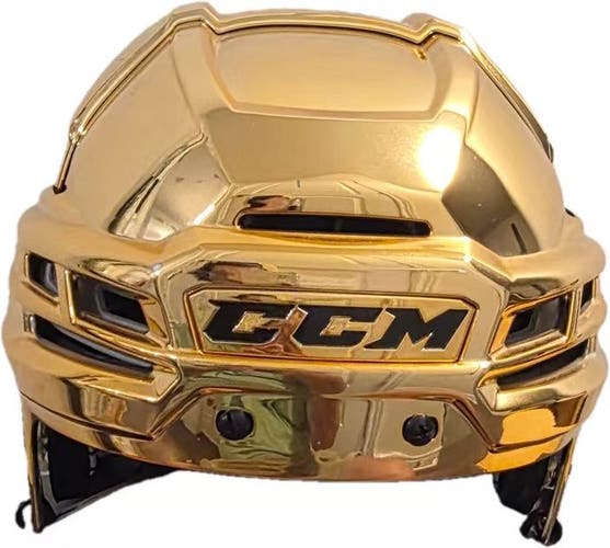Vegas Golden Knights Gold Chrome CCM Tacks 910 Helmet Pro Stock (New)