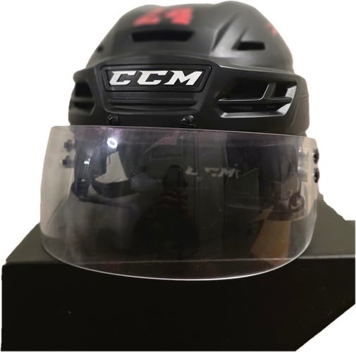 Matte Black CCM Tacks 710 Helmet Pro Stock (Used)
