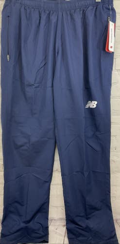 New Balance Womens Medium Athletic Pants Mesh Lining Zippered Mesh Pockets Navy