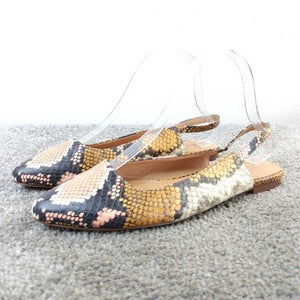 Madewell The Margot Slingback Flats Womens Size 6.5 Shoes Snake Print