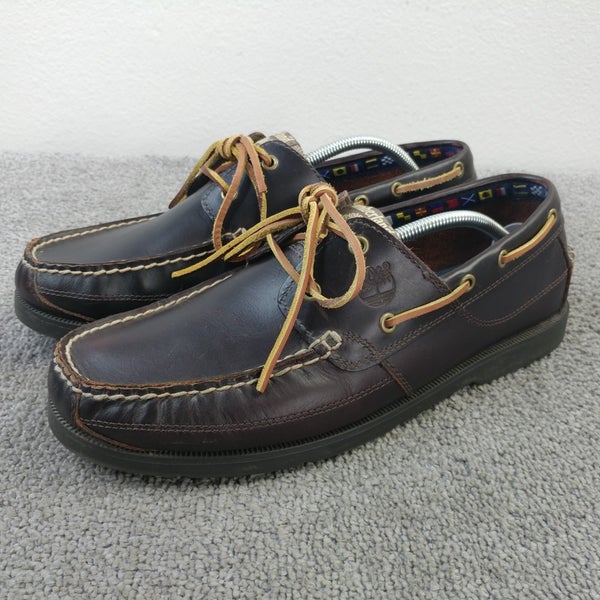 Timberland Earth Keepers Heritage 2 Eye Boat Shoes Mens Size 12 Brown Leather