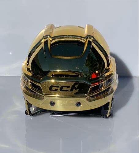 Brand New Pro Stock CCM Tacks 720 Size Large Gold Chrome Hockey Helmet