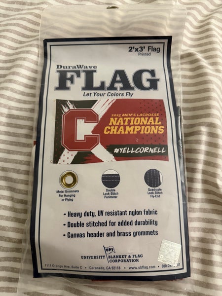 Cornell Lacrosse 2025 National Championship Banner Flag