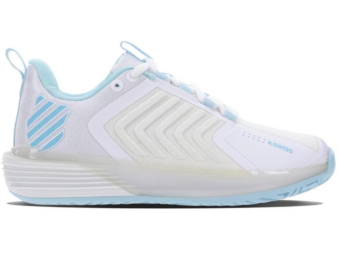 *NIB* WOMEN'S K-SWISS ULTRASHOT 3 TENNIS SHOES (WHITE / BLUE GLOW) SZ 6.5
