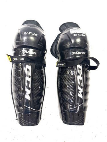 Used CCM TACKS 9550 Intermediate Shin Guards Black 12" 11860-S000297622