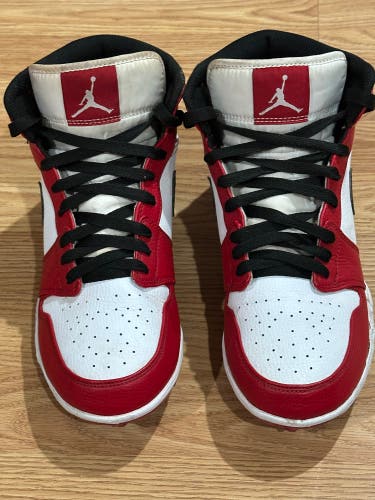 Red Men's Size M 8.0 (W 9.0) Nike Air Jordan 1 High Top Molded Cleats (Used)