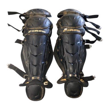 Used Champro SHIN GUARDS Catchers Leg Guards Black Junior 11760-S000083106