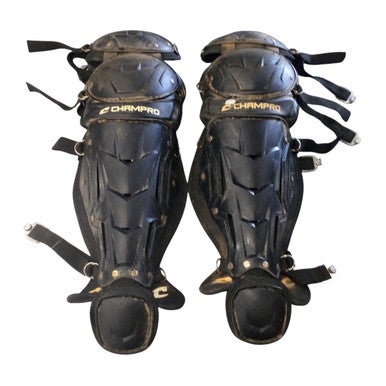 Used Champro SHIN GUARDS Catchers Leg Guards Black Junior 11760-S000083106