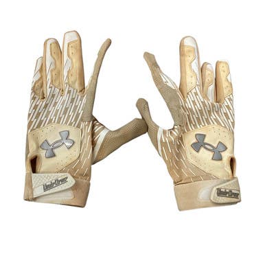 Used Under Armour BB/SB Batting Gloves White MD 11760-S000083101