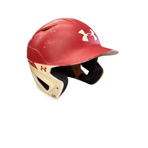 Used Under Armour BASEBALL HELMET Batting Helmet No Mask Red MD 11760-S000083099