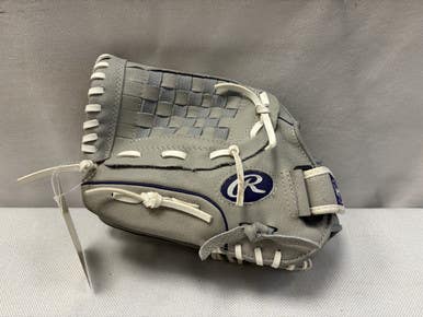 Used Rawlings SCSB12PU LH Throw Fastpitch Gloves Grey 12" 11490-S000266415