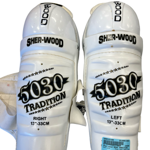 Used Sher-wood 5030 TRADITION Senior Shin Guards White 13" 11682-S000122305