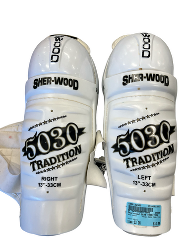 Used Sher-wood 5030 TRADITION Senior Shin Guards White 13" 11682-S000122305