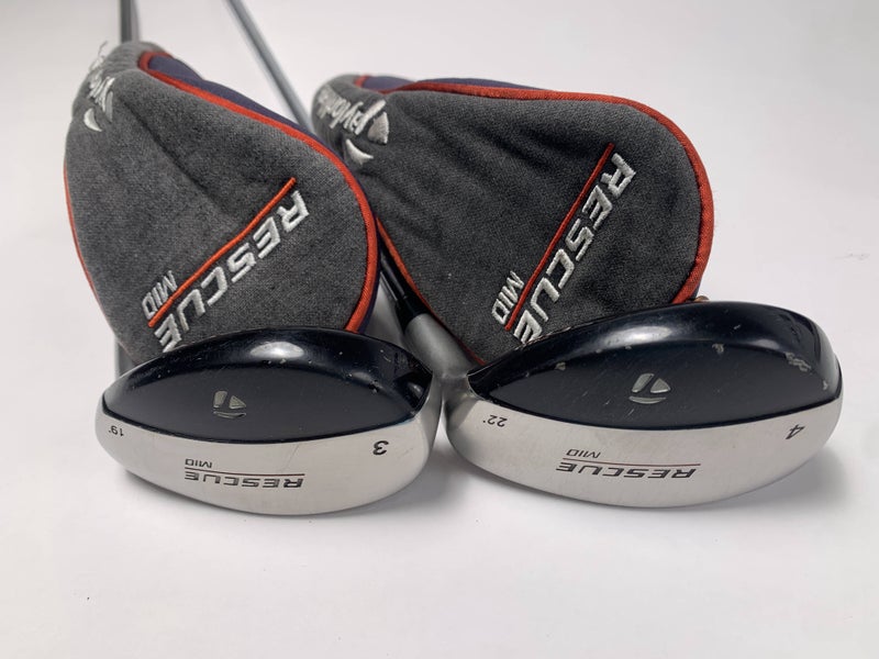TaylorMade Rescue Mid 3 & 4 Hybrid Set 19* 22* Regular Graphite & Steel Mens RH