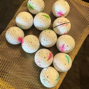 12 Near Mint (AAAA) Maxfli Softfli Golf Balls Assorted Graffiti w/Mesh Bag