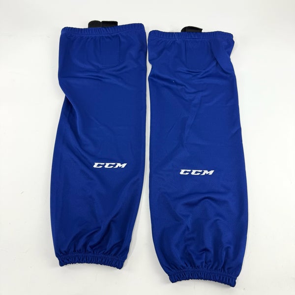 Used Royal Blue CCM Socks With Velcro | Adult | E177