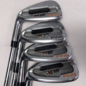 Ping S57 Iron Set 7-PW Black Dot KBS Tour 120 Stiff Steel Mens LH Midsize Grips