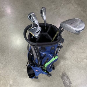 U.S. Kids WT-15 Club Set 3W 6i & 8i PW Putter 57" Green Junior RH +Bag Dent